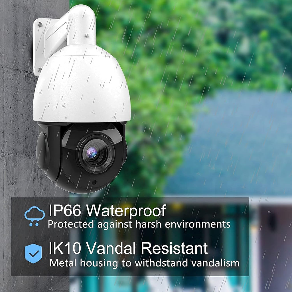 5MP Outdoor PTZ POE Security IP Camera Speed Dome with 18x Optical Zoom Pan Tilt 165ft IR Night Vision Motion Detection IP66 Waterproof G480