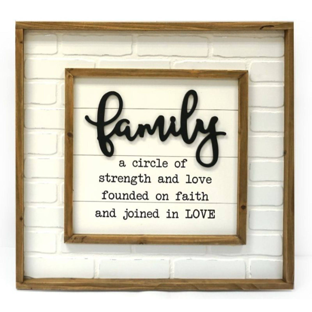 White and Brown Square Wall Sign Q9563