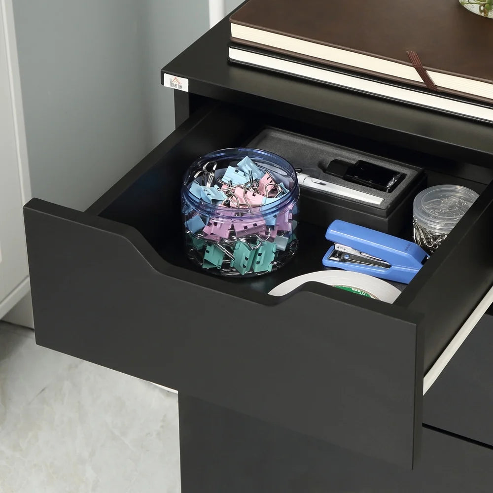 Black 3 Drawer Mobile File Cabinet K316