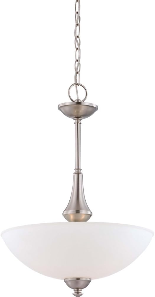 Three Light Vanity Frosted Glass Brushed Nickel Fixture D4226