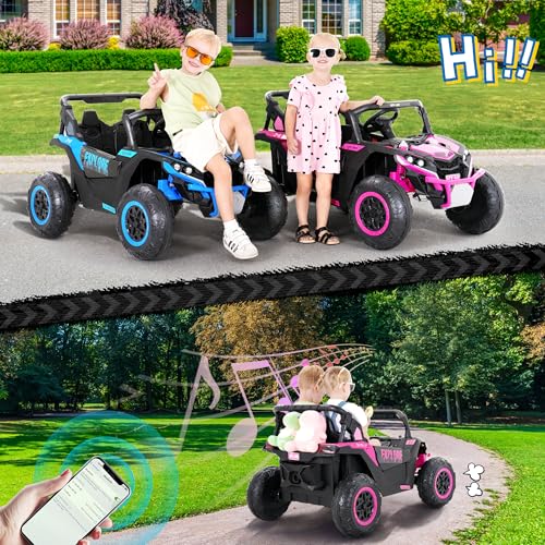 Kids Ride on Car, Electric 4WD Off-Road UTV Truck, 7Ah Battery with Remote Control, Blue G582994