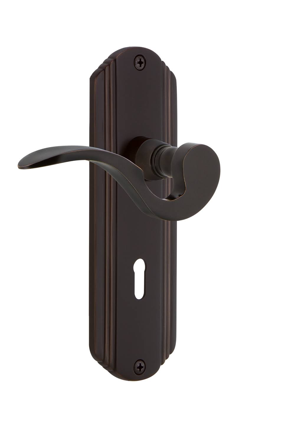 Timeless Bronze Passage Door Lever Set with Deco Ros Q508663